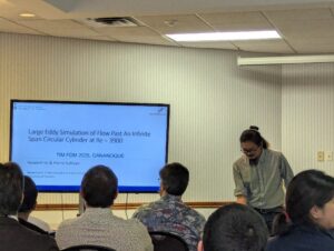 Howard perfecting his award-winning presentation